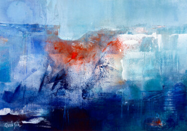 Peinture intitulée "Rive #4 - Grand Nord" par Marianne Quinzin, Œuvre d'art originale, Acrylique
