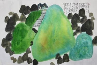 绘画 标题为“Islands in the sea” 由승범 조, 原创艺术品, 水彩 安装在木板上