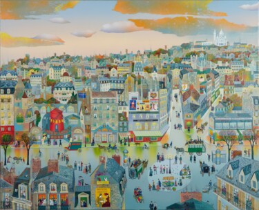 Peinture intitulée "PLACE BLANCHE" par Bernard Ambielle, Œuvre d'art originale, Huile
