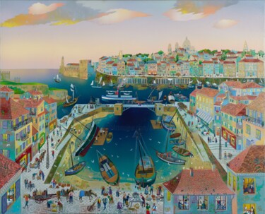 Peinture intitulée "LE BASSIN DE CARENA…" par Bernard Ambielle, Œuvre d'art originale, Huile