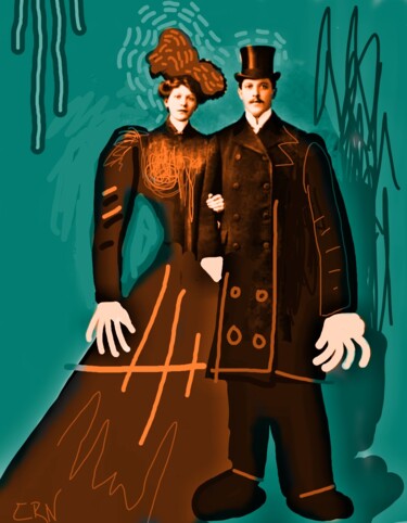 数字艺术 标题为“Vintage Couple” 由Ernesto Rivera Novoa, 原创艺术品, 数字油画