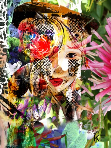 数字艺术 标题为“Numero6” 由Karine Fromentin, 原创艺术品, 照片蒙太奇 安装在其他刚性面板上