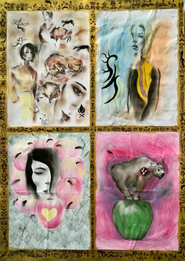 It's all in the past. Tekening getiteld "It's all in the pas…" door Oleg Khe, Origineel Kunstwerk, Houtskool