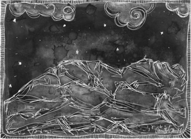 Sainte Victoire dans tous ses états n°9 Drawing titled "Sainte Victoire dan…" by Camille Geraldes, Original Artwork, Acrylic