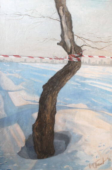 Painting titled "The last hero of th…" by Ilia Potapov, Original Artwork, Oil