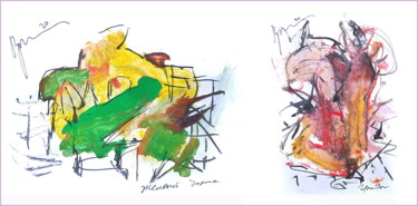mushrooms grow right next to the yellow house 数字艺术 标题为“mushrooms grow righ…” 由Дима Dima Вильмс Wilms (Рок-Живописец Rock-Painter), 原创艺术品, 水彩