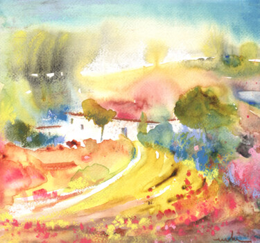 Painting titled "Somewhere In Andalu…" by Miki De Goodaboom, Original Artwork, Watercolor