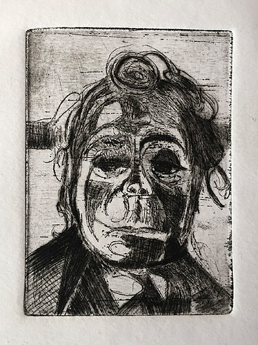 印花与版画 标题为“autoportrait2” 由Laurence Nouzillat, 原创艺术品, 雕刻