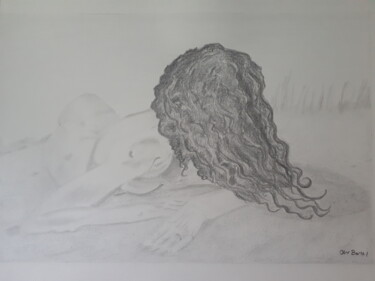 Nue dans les dunes Drawing titled "Nue dans les dunes" by Oliv Berth, Original Artwork, Graphite