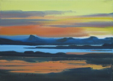 Isle of Skye, Eigg, Arisaig, Scotland Malarstwo zatytułowany „Isle of Skye, Eigg,…” autorstwa Alexander Taylor Dickie, Oryginalna praca, Olej Zamontowany na Drewn…