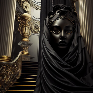 Digital Arts titled "Origin Black" by China Alicia Rivera, Original Artwork, AI generated image