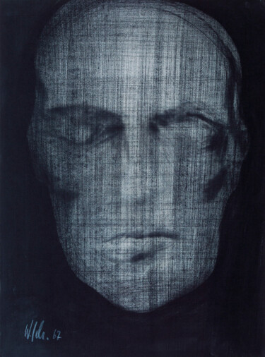 图画 标题为“Totenmaske” 由Werner Schaile, 原创艺术品, 墨