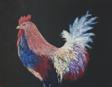 绘画 标题为“Le coq multicolore” 由Eve Pons, 原创艺术品, 丙烯