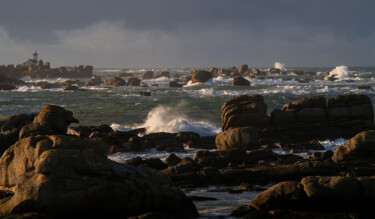 Phare de Pontusval Brignogan. Photographie intitulée "Phare de Pontusval…" par Thierry Martin, Œuvre d'art originale, Photographie numérique