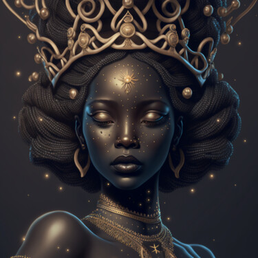 Digital Arts titled "Queen Akinosa Dawn" by China Alicia Rivera, Original Artwork, AI generated image