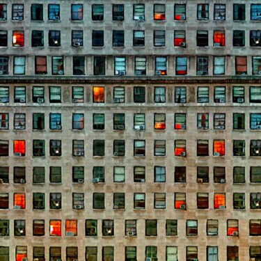 Painting titled "New York City Build…" by Tony Rubino, Original Artwork, Acrylic Mounted on Wood Stretcher frame