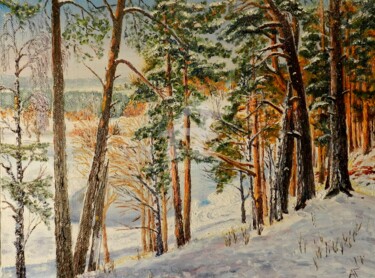 Pittura intitolato "Берег Москва-река" da Andrei Gudkov, Opera d'arte originale, Olio