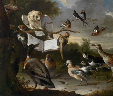 Le concert des oiseaux Painting titled "Le concert des oise…" by Melchior D'Hondecoeter, Original Artwork, Oil