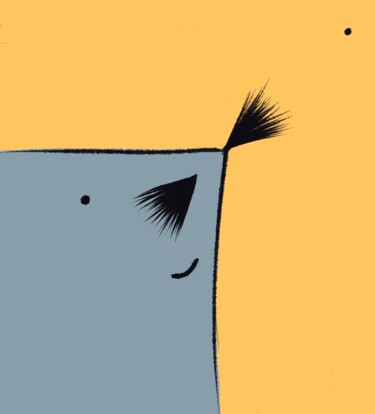 数字艺术 标题为“The whiskered beast…” 由Олег Хе, 原创艺术品, 数字油画