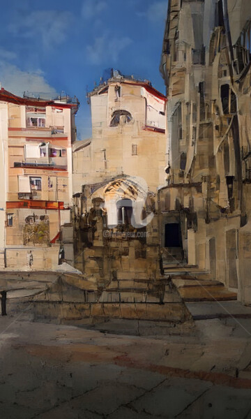 Digitale Kunst getiteld "Burgos - Subida a S…" door Paco Fuente, Origineel Kunstwerk, Foto Montage