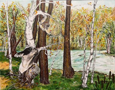 Painting titled "l'esprit de LOLA" by Jean Pierre Fetis, Original Artwork, Acrylic