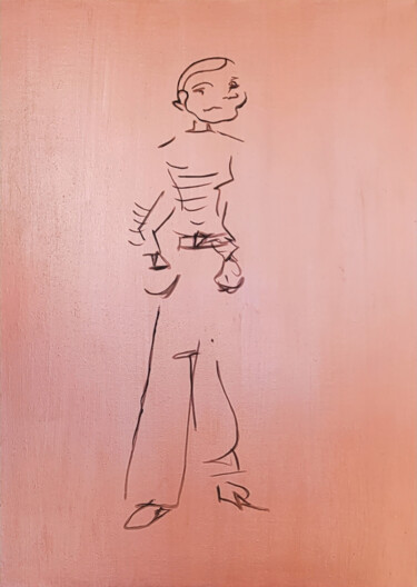 Gabrielle à ses débuts Painting titled "Gabrielle à ses déb…" by Grâce Pégéron, Original Artwork, Acrylic Mounted on Wood Stretcher frame