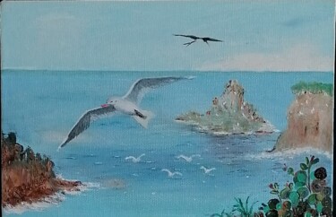 Peinture intitulée "La pointe de vigie…" par Charles Corbin, Œuvre d'art originale, Huile Monté sur Châssis en bois