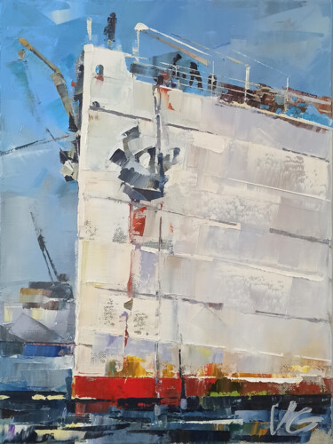 Maritime series FORE STEM part #1 original oil painting Malerei mit dem Titel "Maritime series FOR…" von Volodymyr Glukhomanyuk, Original-Kunstwerk, Öl Auf Keilrahmen aus Holz mont…