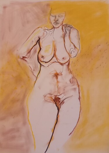 planète sable 1 Drawing titled "planète sable 1" by Evelyne Cassan, Original Artwork, Pastel