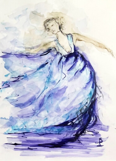 绘画 标题为“DERNIERE DANSE” 由Sylvie Pulur, 原创艺术品, 墨