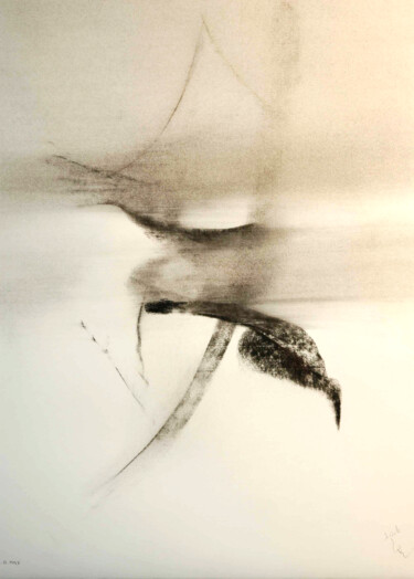 Drawing titled "i Polska" by Josef Ciesla, Original Artwork, Charcoal Mounted on Cardboard