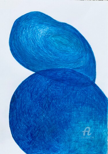 BLUE LAKES Zeichnungen mit dem Titel "BLUE LAKES" von Abstractart.Style, Original-Kunstwerk, Bleistift