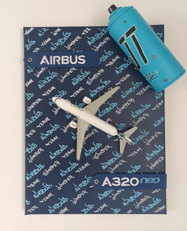 Sculpture intitulée "Edenseven x Airbus" par Edenseven Graffiti Street Art, Œuvre d'art originale, Bombe aérosol