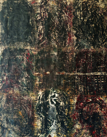 Painting titled "Process One" by Rocha, Original Artwork, Acrylic Mounted on Other rigid panel