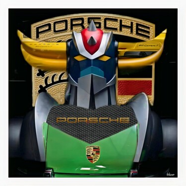 绘画 标题为“Goldorak Porsche” 由Dominique Kleiner, 原创艺术品, 数字油画