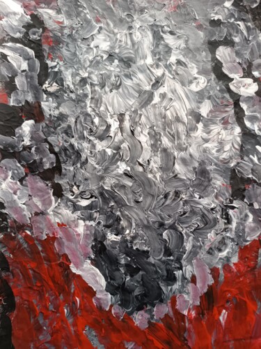 Pittura intitolato "Au coeur du volcan" da Messaouda Bellout, Opera d'arte originale, Acrilico