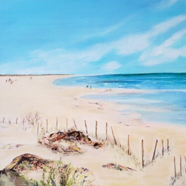 Painting titled "Lumière de sable" by Thérèse Soriano, Original Artwork, Acrylic Mounted on Wood Stretcher frame