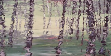 Mysty Forest 1 Painting titled "Mysty Forest 1" by Emma Heffe, Original Artwork, Oil Mounted on Wood Stretcher frame