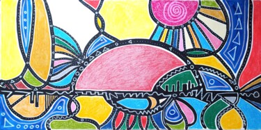 Painting titled "Sur terre et dans l…" by Maria Kozyrenko, Original Artwork, Pastel