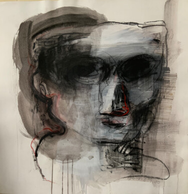 Dessin intitulée "portrait 3" par Brigitte Derbigny, Œuvre d'art originale, Fusain