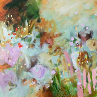 Painting titled "Quenouilles" by Chantal Proulx, Original Artwork, Acrylic Mounted on Wood Stretcher frame