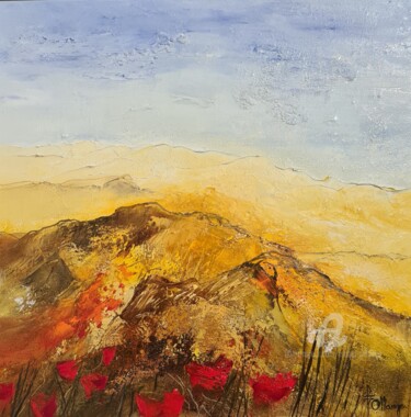 COQUELICOTS ABSTRAITS 374 Painting titled "COQUELICOTS ABSTRAI…" by Isabel Ollange, Original Artwork, Oil