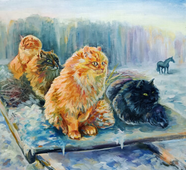 Pittura intitolato "Grandees" da Tatyana Pertsel, Opera d'arte originale, Olio Montato su Telaio per barella in legno