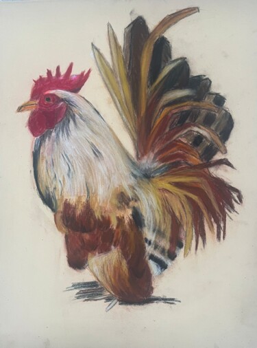 图画 标题为“Le coq” 由Ghislaine Rimmen-Mohl, 原创艺术品, 粉彩