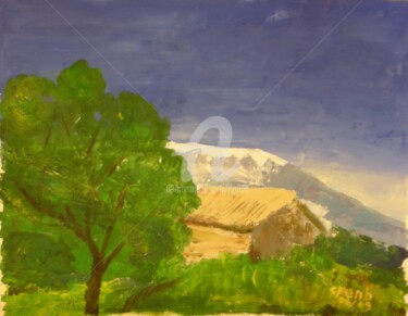 Peinture intitulée "Au pied de la Saint…" par Colette Pennarun, Œuvre d'art originale, Huile Monté sur Carton
