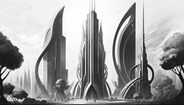 Gethen City Digital Arts titled "Gethen City" by Nicolas Chammat, Original Artwork, AI generated image