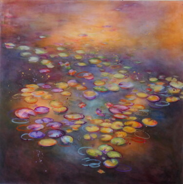 Peinture intitulée "Nymphea 3" par Helene Fuhs, Œuvre d'art originale, Acrylique Monté sur Châssis en bois