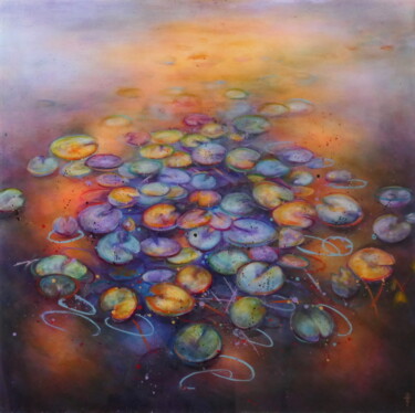 Peinture intitulée "Nymphea 2" par Helene Fuhs, Œuvre d'art originale, Acrylique Monté sur Châssis en bois