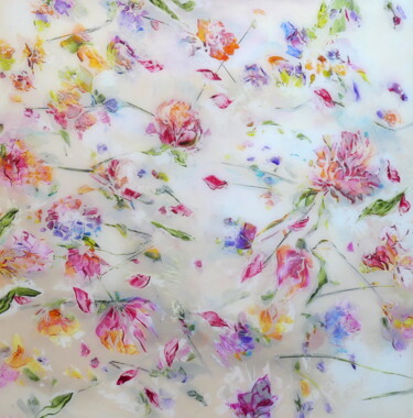 Peinture intitulée "Infiniment fleur" par Helene Fuhs, Œuvre d'art originale, Acrylique Monté sur Châssis en bois