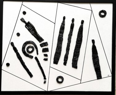 Sculpture intitulée "23.03" par Laydev, Œuvre d'art originale, Terre cuite Monté sur Panneau de bois